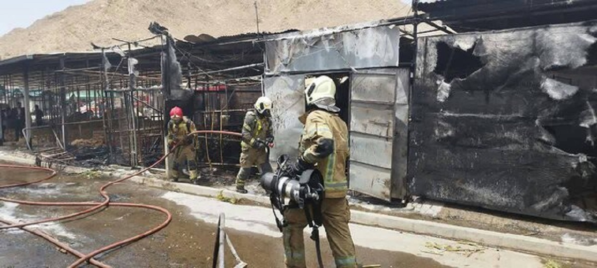 آتش‌سوزی در بازار گل/ هشدار آتش‌نشانی درباره ایمنی بازارگل امام‌رضا