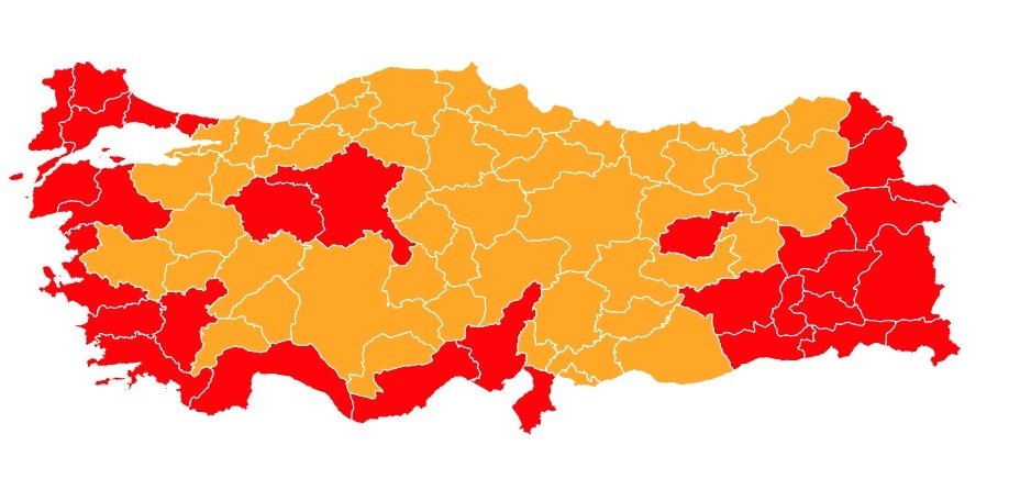 نتایج انتخابات ریاست جمهوری ترکیه بر اساس تفکیک استان ها