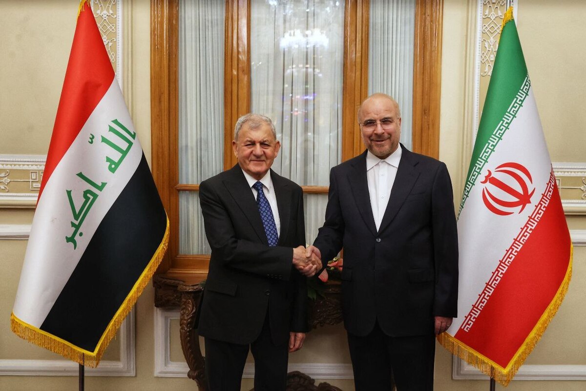 دیدار رئیس‌جمهور عراق با قالیباف