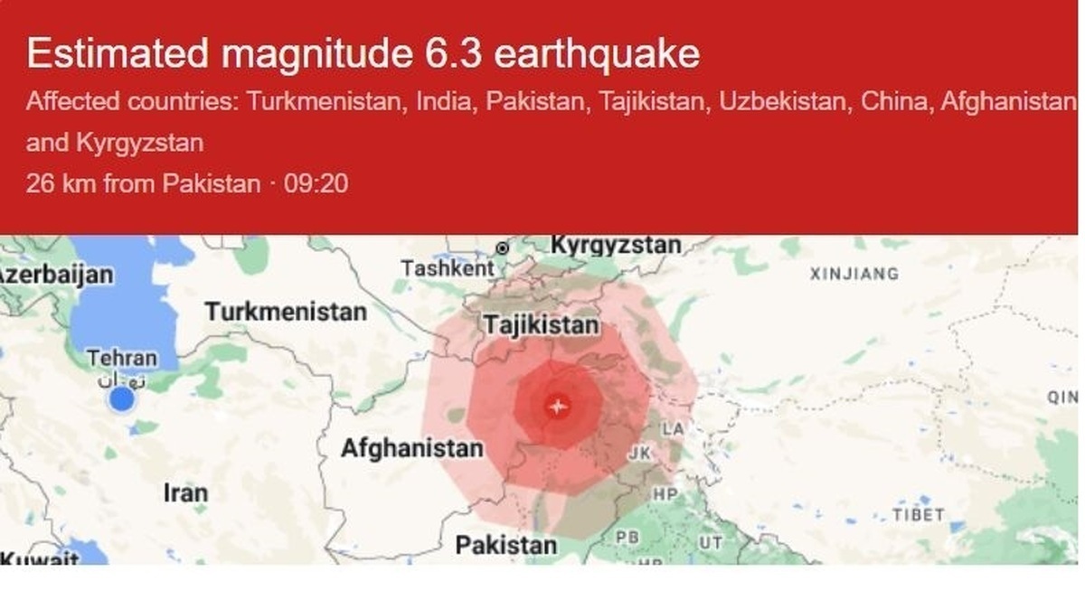 زمین لرزه ۶.۳ ریشتری پاکستان را لرزاند