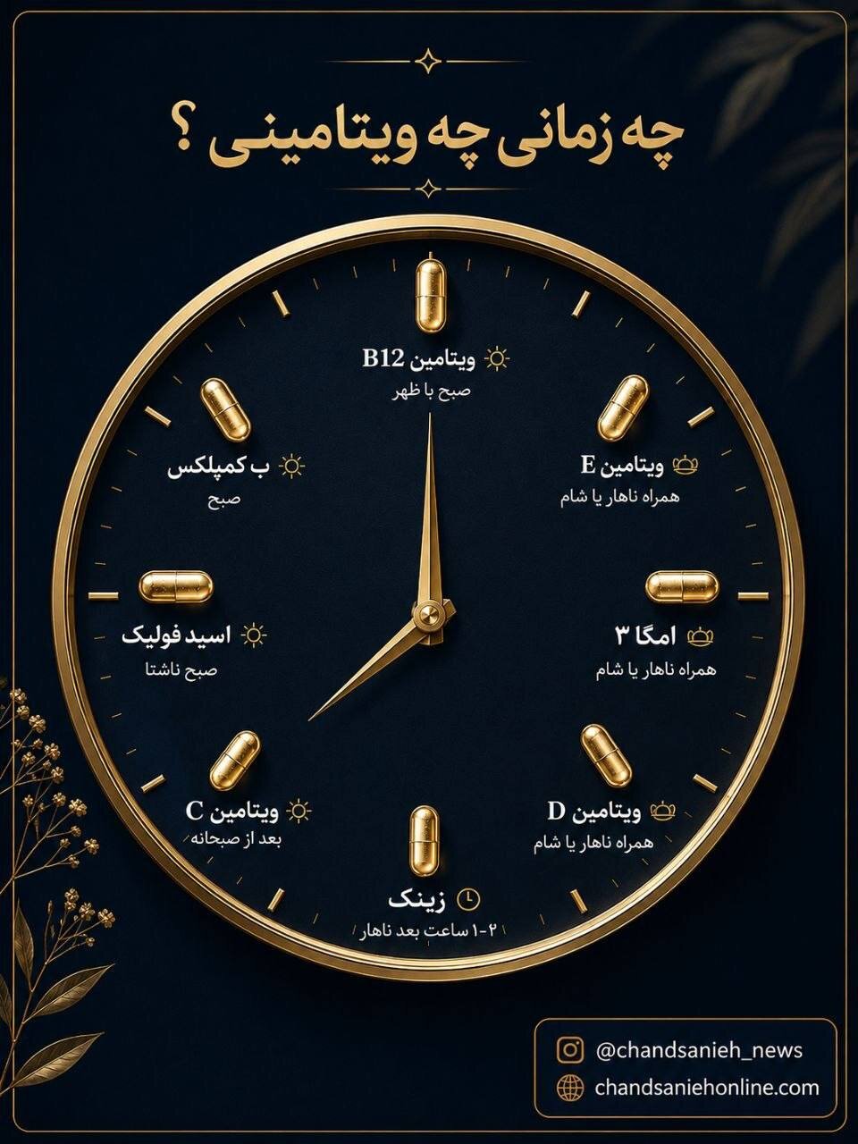 بهترین زمان مصرف هر ویتامین را بدانید