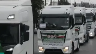 رژه خودرویی بیش از ۲۰۰ کامیون ترانزیتی، تجاری و صادراتی در آستارا