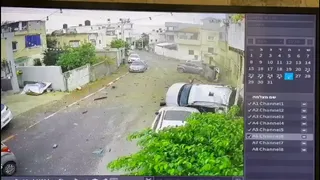 لحظه اصابت در کفرقاسم از دید دوربین‌های مداربسته