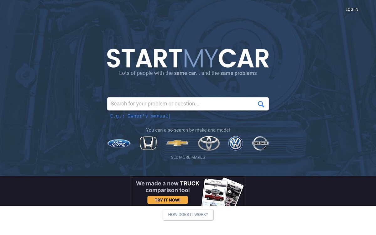 صفحه نخست وب سایت StartMyCar