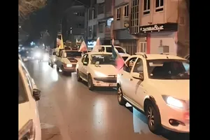 راهپیمایی خودرویی در خیابان جهان آرای تهران
