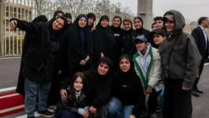 مراسم استقبال از بانوان ملی‌پوش فوتبال در شهر قزوین (عکس)