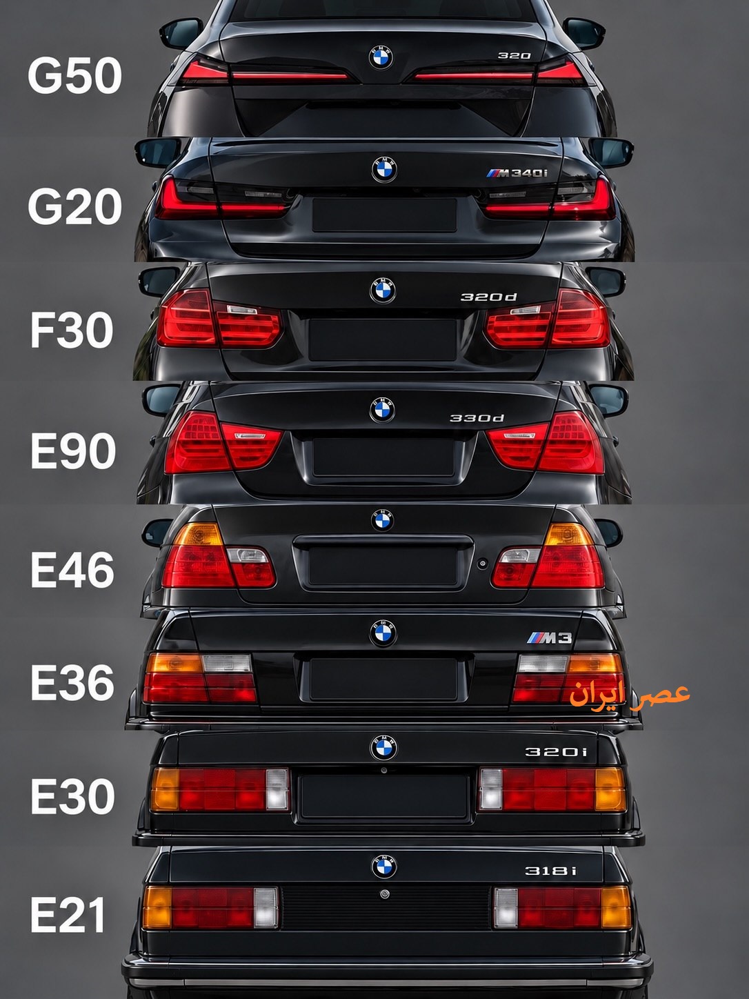 اگر طرفدار BMW هستی؛ تمام تغییرات از E21 تا G50