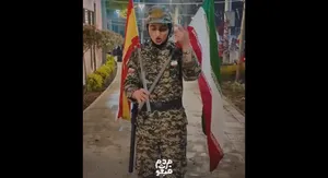 استایل متفاوت دختر ایرانی با لباس نظامی
