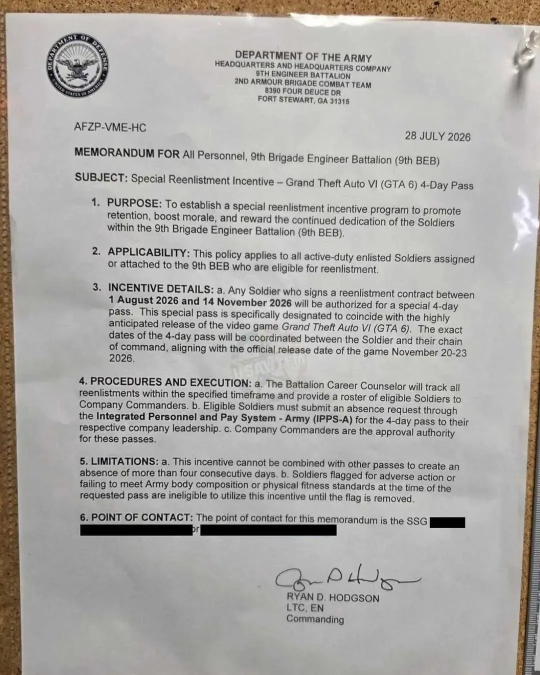 جهان در انتظار بازی GTA 6؛ یک گردان در ارتش آمریکا به سربازانش مرخصی ۴ روزه میدهد جهان در انتظار بازی GTA 6؛ یک گردان در ارتش آمریکا به سربازانش مرخصی ۴ روزه میدهد