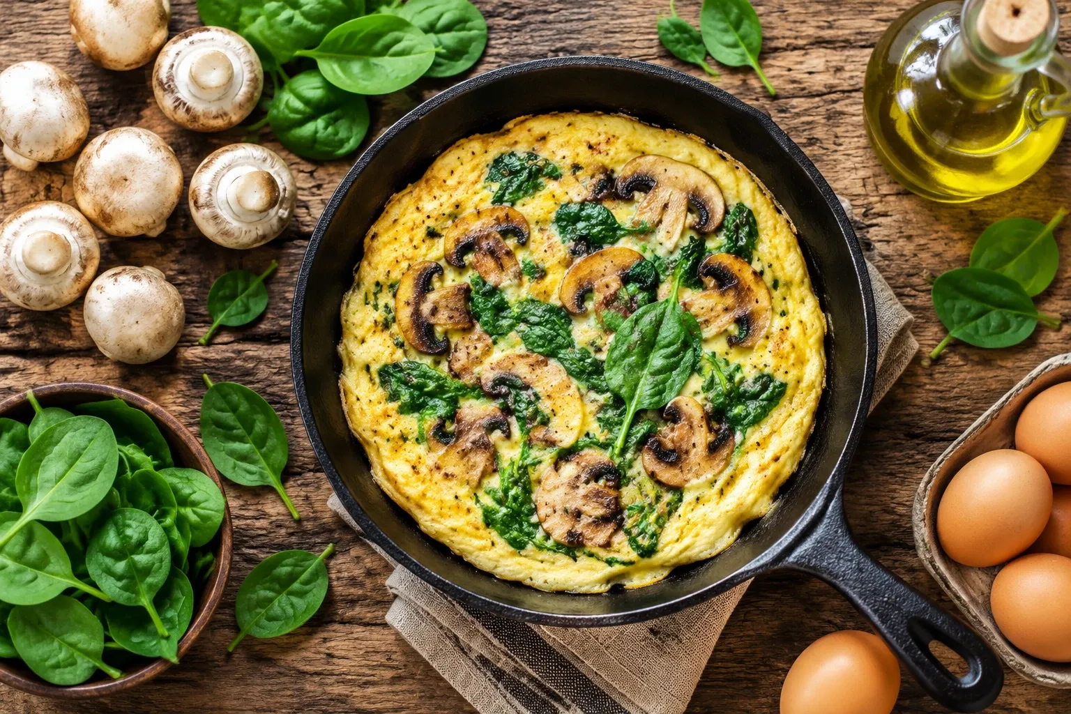 طرز تهیه املت رژیمی با قارچ و اسفناج