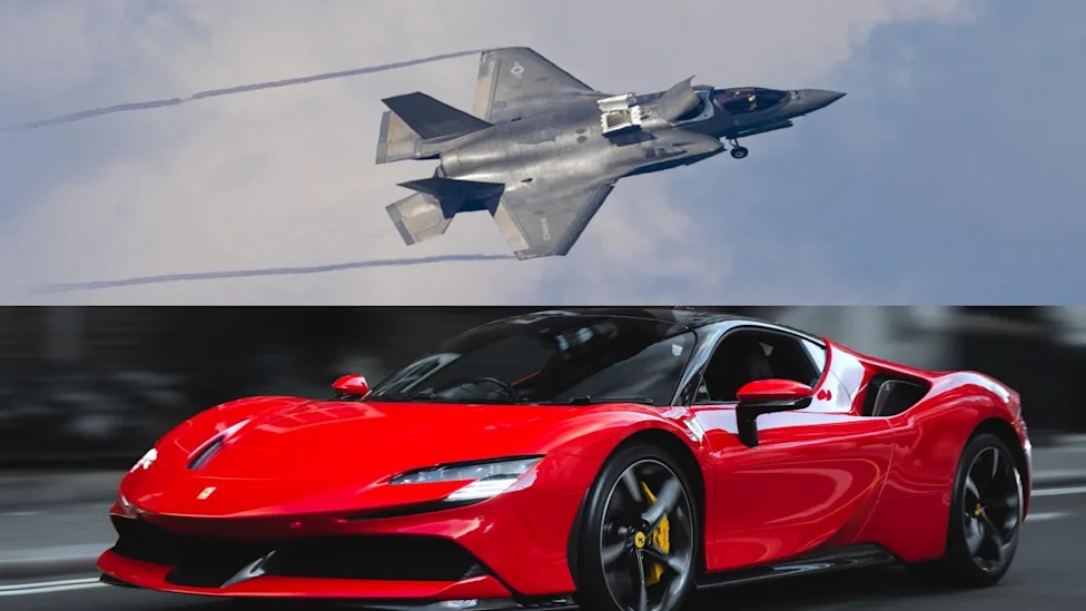 رقابت سرعت جنگنده F-35B با خودرو فراری SF90 در پایگاه هوایی ایتالیا رقابت سرعت جنگنده F-35B با خودرو فراری SF90 در پایگاه هوایی ایتالیا