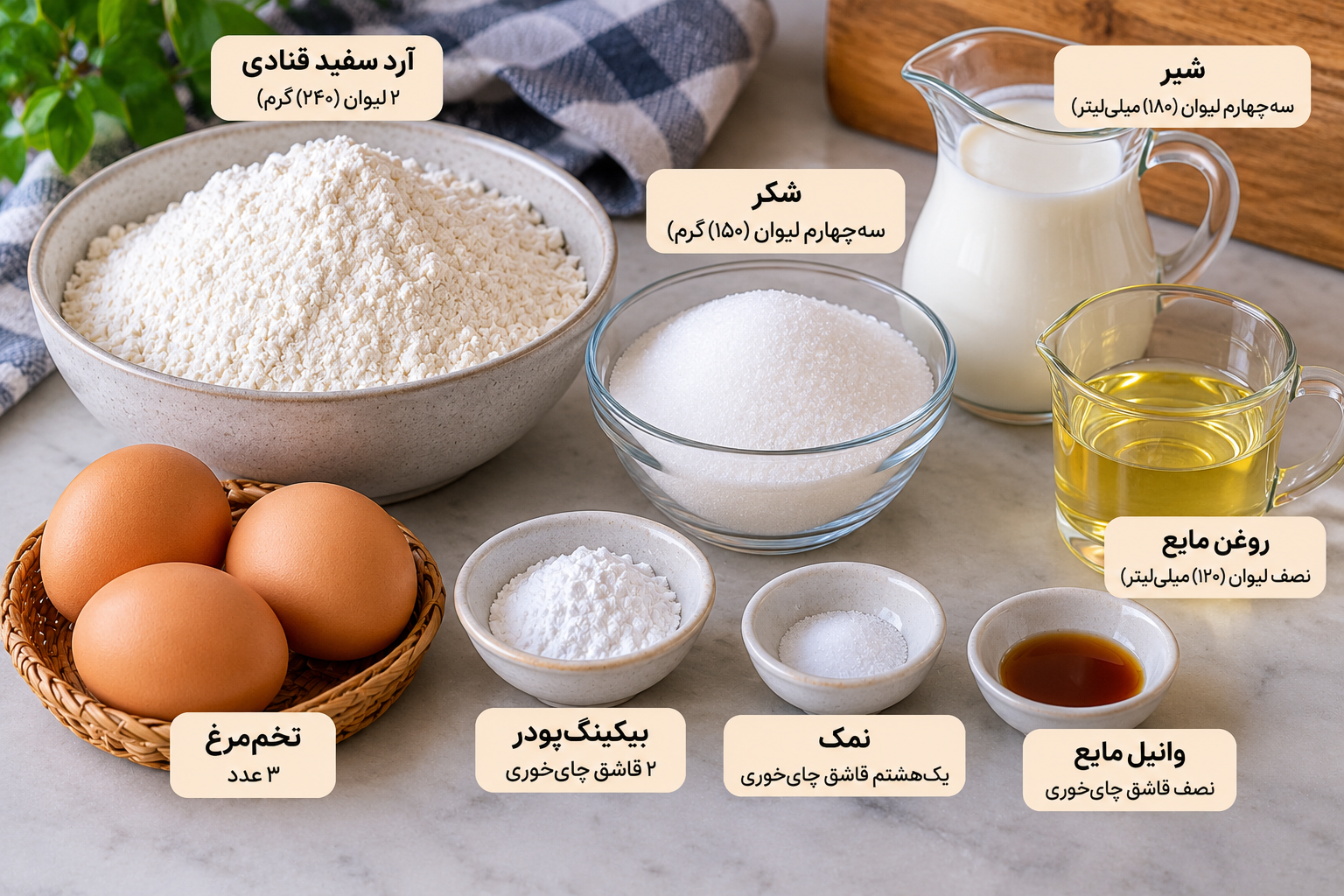 طرز تهیه کیک وانیلی پف دار بدون فر و با فر (آسان و خوشمزه) طرز تهیه کیک وانیلی پف دار بدون فر و با فر (آسان و خوشمزه)