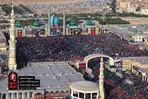 صف بهم فشرده نماز ۷ کیلومتری از مسجد جمکران تا حرم مطهر حضرت معصومه
