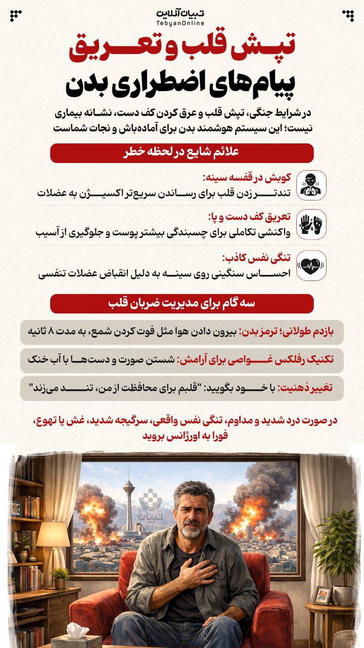 تپش قلب و تعریق؛ پیام‌های اضطراری بدن