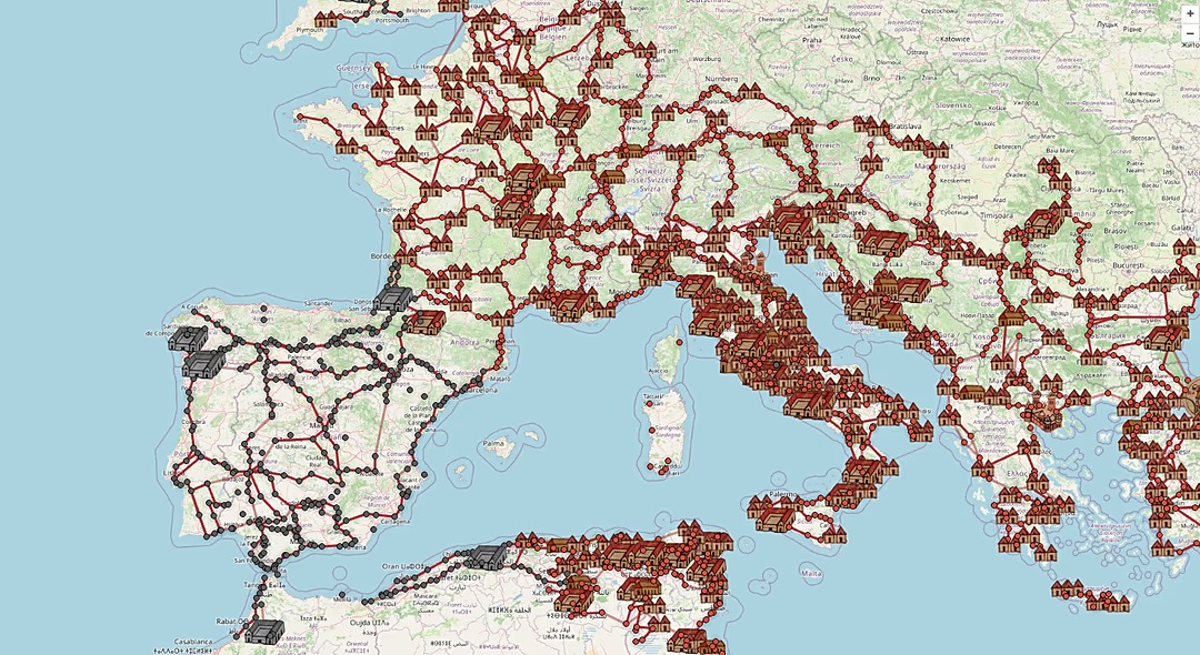 گوگل مپس امپراتوری روم Omnesviae - Openstreet Maps گوگل مپس امپراتوری روم Omnesviae - Openstreet Maps