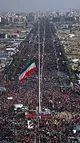 تصاویر هوایی از تشییع رهبر شهید در مسجد جمکران (عکس)